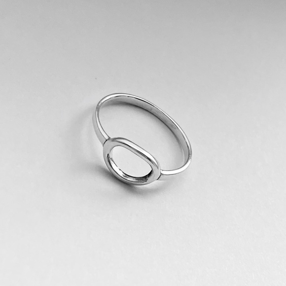 Sterling Silver Small Halo Ring, Open Circle Ring, Silver Rings - Picture 6 of 13